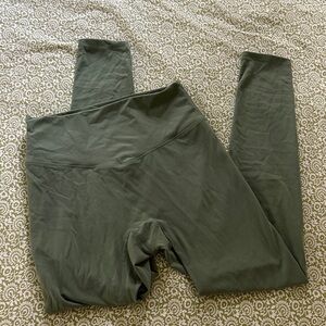 Olive Green High-Waisted Leggings